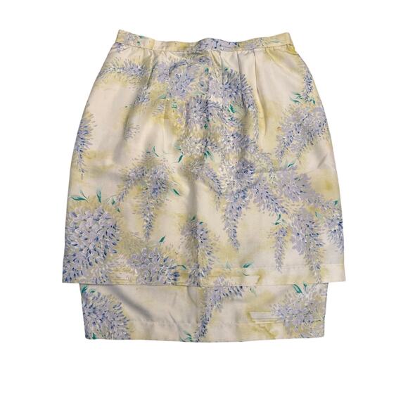Thierry Mugler Vintage Floral Silk Suit Skirt Set Women’s Size 38 (8 US) Yellow - Picture 7 of 15